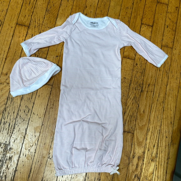 Layette set from Indigo Baby.  Sweetest pink & white stripes for newborn w/ hat - Picture 1 of 2